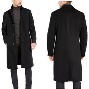NWT Silver Cloud Black Wool Cashmere Men’s Coat, size 44R